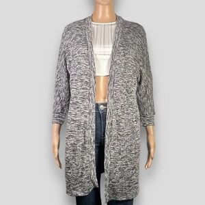 Old Navy Heather Gray 3/4 Sleeve Open Front Cardigan Size Small - "Jewell"